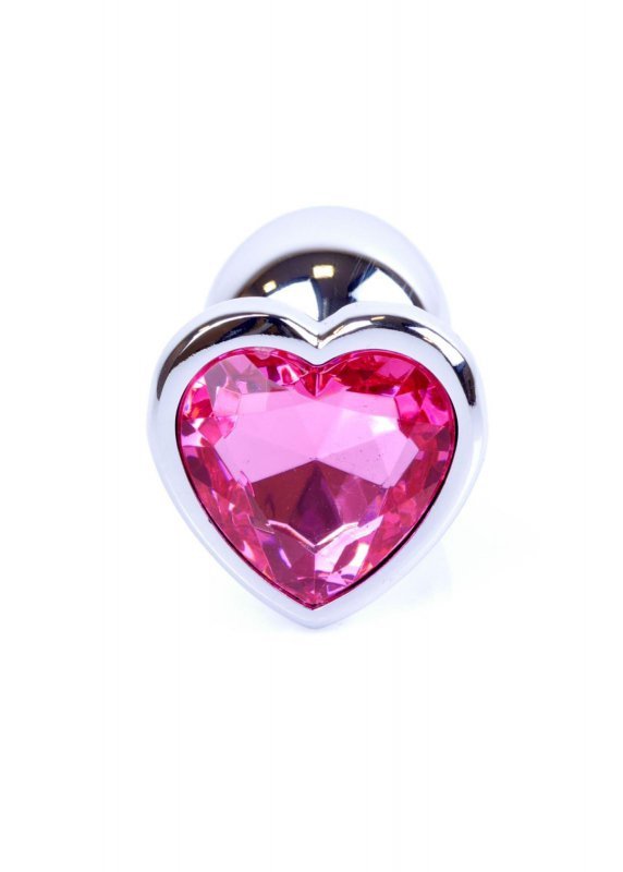 Korek analny z diamentem serce Jewellery Silver  Heart PLUG- Pink