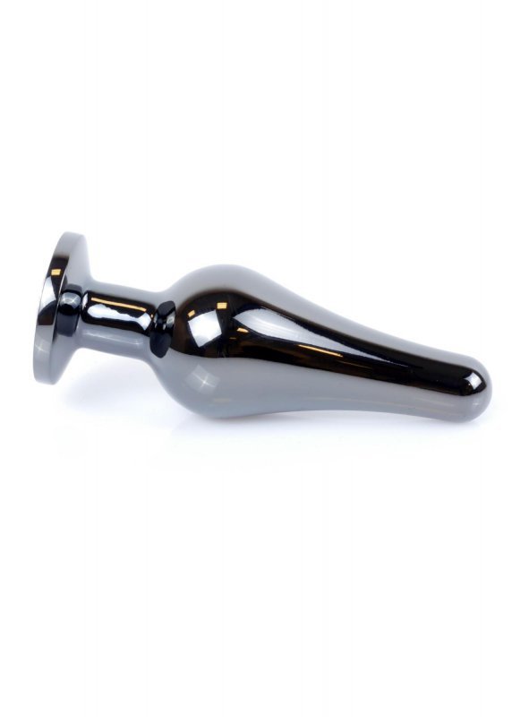 Korek analny z diamentem Jewellery Dark Silver BUTT PLUG- Dark Blue