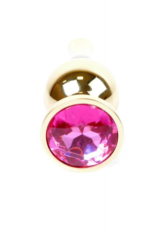 Złoty korek analny z diamentem Jewellery Gold BUTT PLUG- Pink