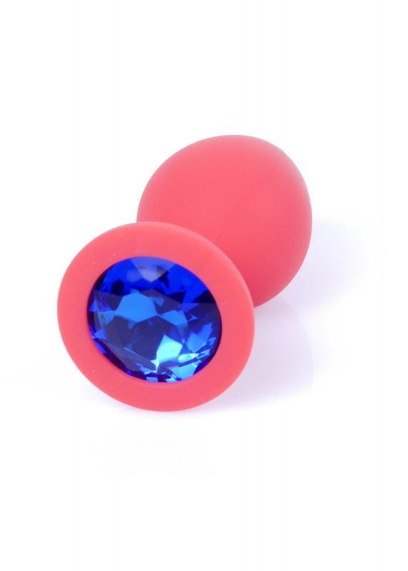 Silikonowy korek analny diament Jewellery Red Medium- Blue Diamond