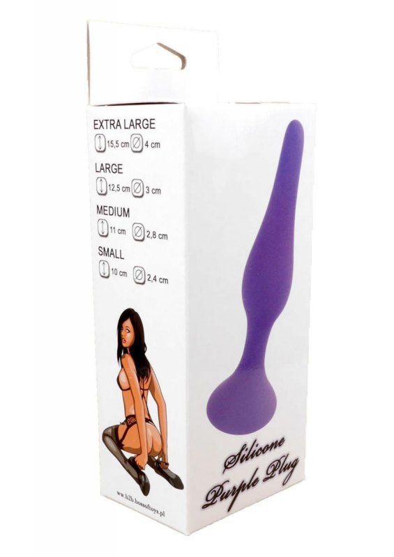 Silikonowy spiczasty korek analny Silicone Plug Purple DUŻY