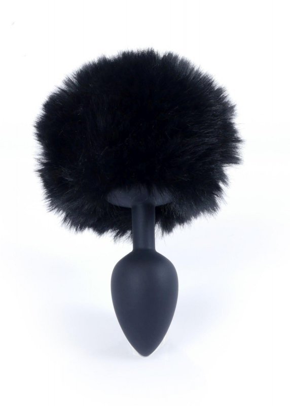 Korek analny ogonek króliczka Jewellery Silicon PLUG - Bunny Tail - Black