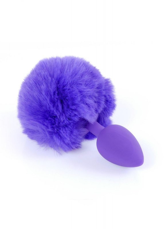 Korek analny ogonek króliczka Jewellery Silicon PLUG - Bunny Tail - Purple