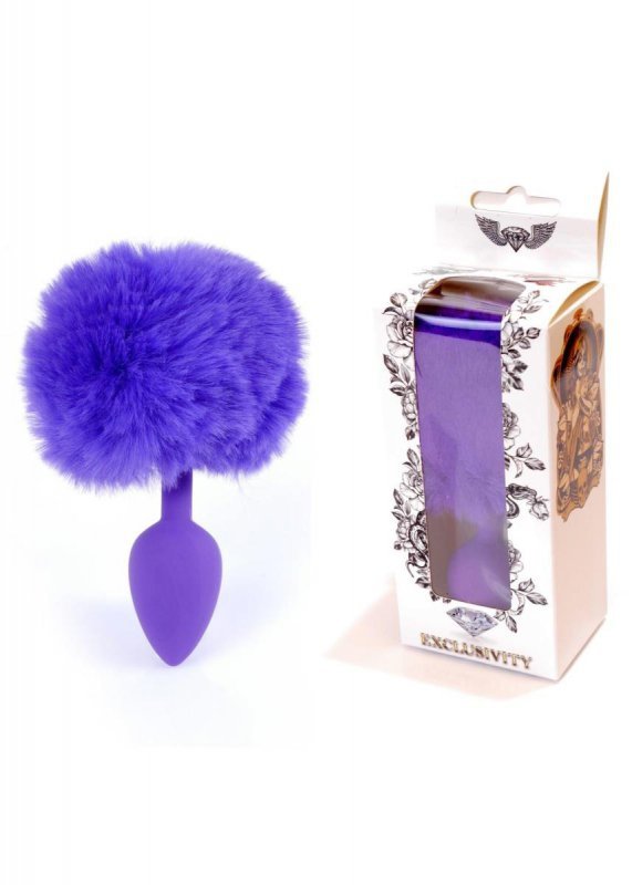Korek analny ogonek króliczka Jewellery Silicon PLUG - Bunny Tail - Purple