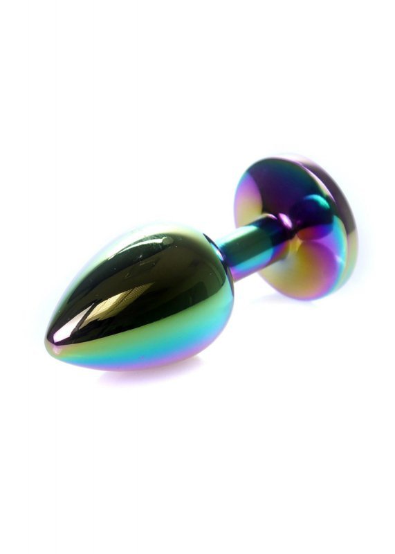 Gustowny korek analny klasyczny zatyczka plug z diamentem multicolor