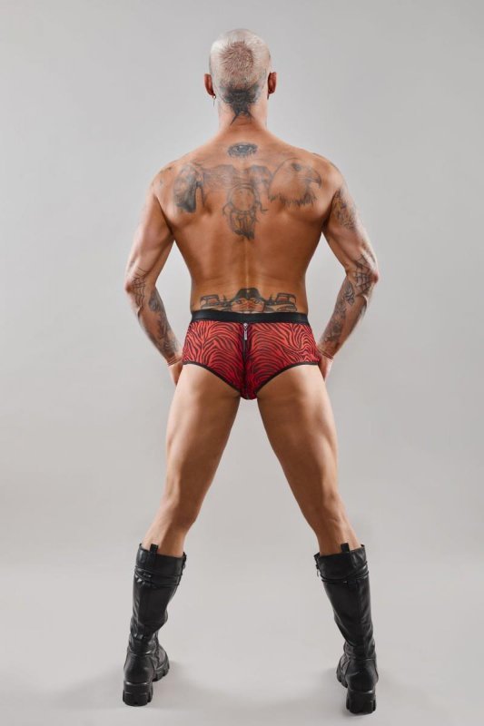 Męskie rozpinane majtki chippendales z zamkiem - L