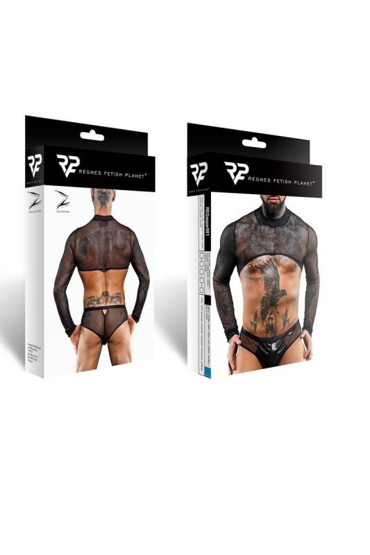 Męski krótki top chippendales z długimi rękawami - XXL
