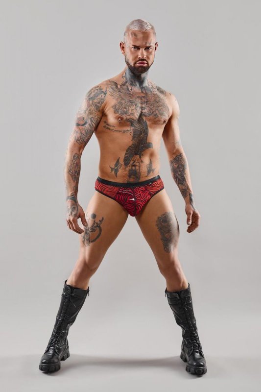 Męskie majtki brazyliany chippendales błyszczące - XXL