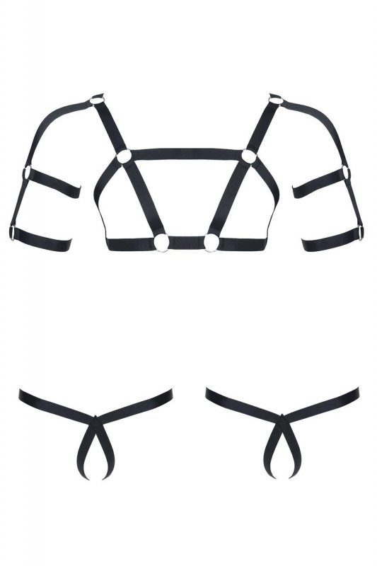 Męski komplet z gumy: t-shirt z ozdobami z tyłu i przodu, 2 pack stringi L/XL