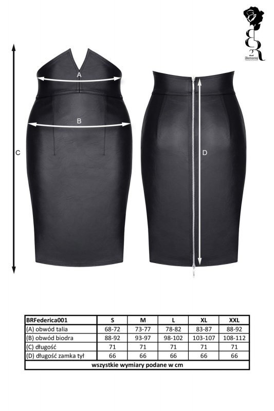 Bielizna - Brfederica001 spódnica czarna rozmiar L