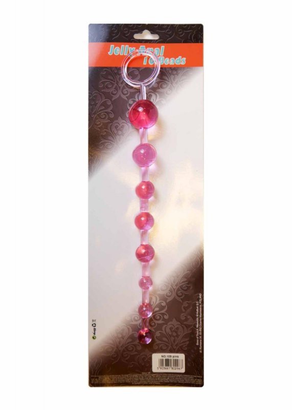 Żelowe kulki analne sonda łańcuszek do anusa różowe 29 cm