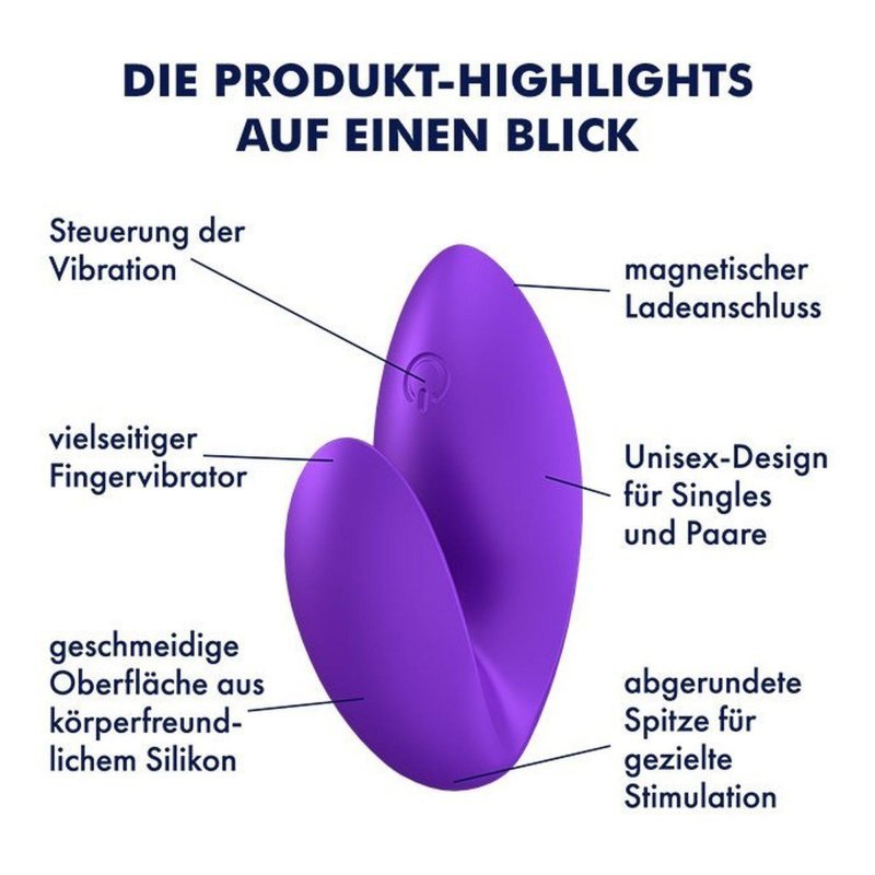 Dyskretny masażer na palec Satisfyer Love Riot fiolet