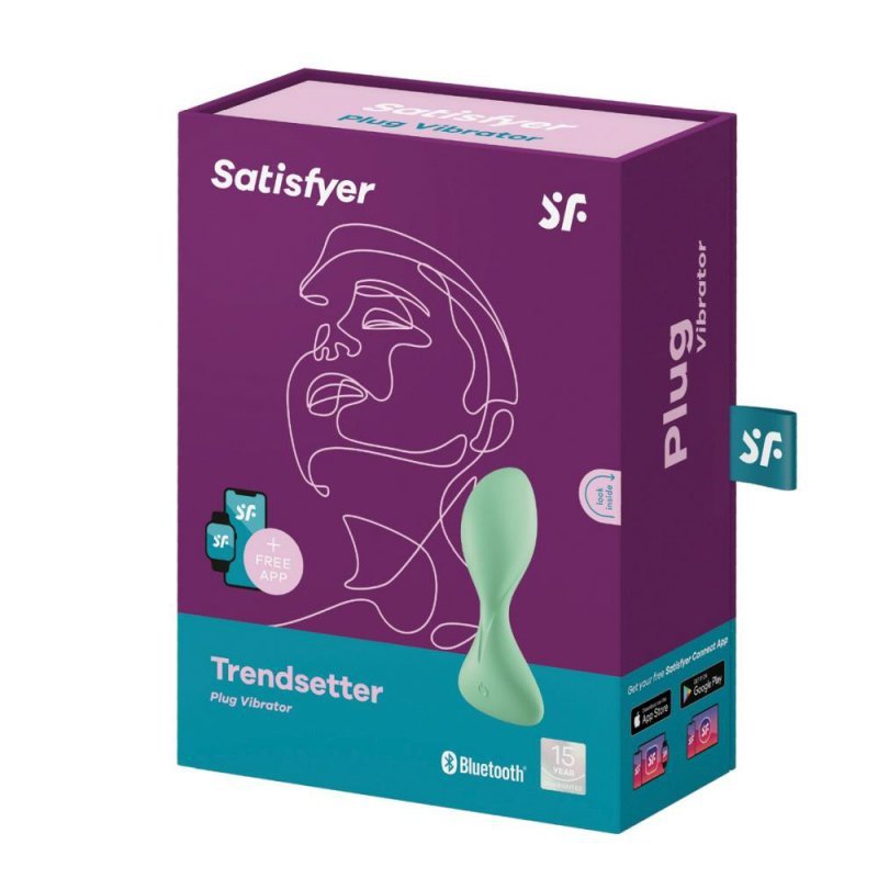 Stymulator analny sterowany aplikacją Satisfyer Trendsetter zielony