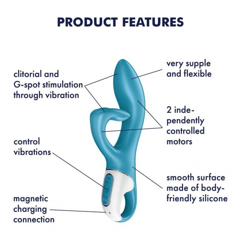 Wibrator z masażerem łechtaczki Satisfyer Embrace me turkusowy
