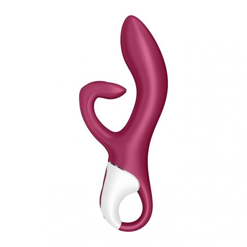 Wibrator z masażerem łechtaczki Satisfyer Embrace me bordowy
