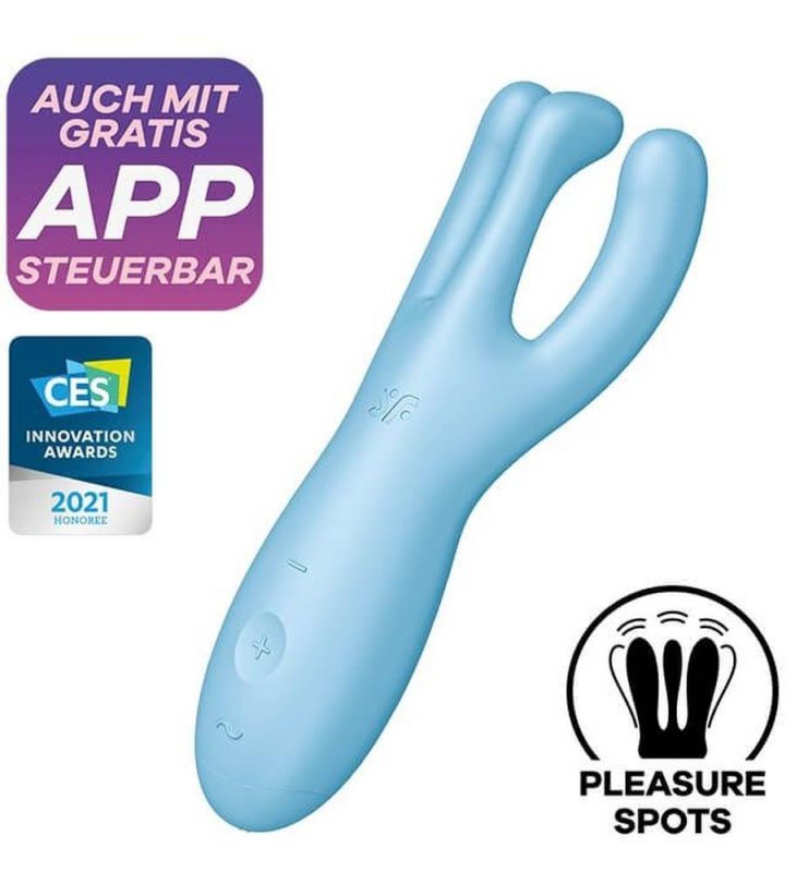 Masażer pochwy i łechtaczki z aplikacją Satisfyer Threesome 4 