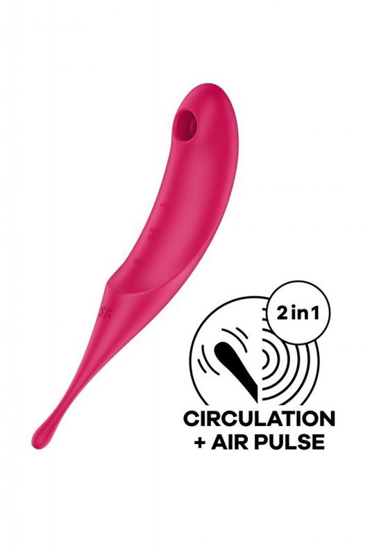 Stymulator powietrzny punktowy z pulsacją Satisfyer Twirling Pro czerwony