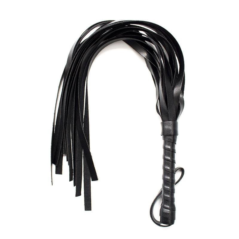 Pejcz BDSM do chłostania z frędzlami Whip czarny