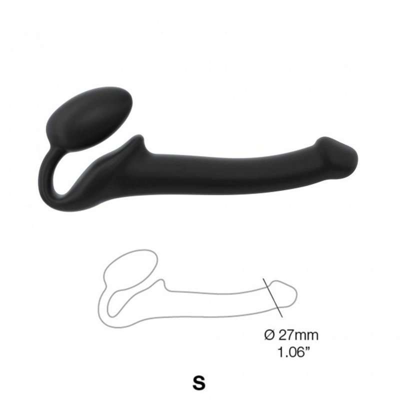 Dopochwowy Strapon dildo jajeczko podwójna przyjemność czarny 17 cm