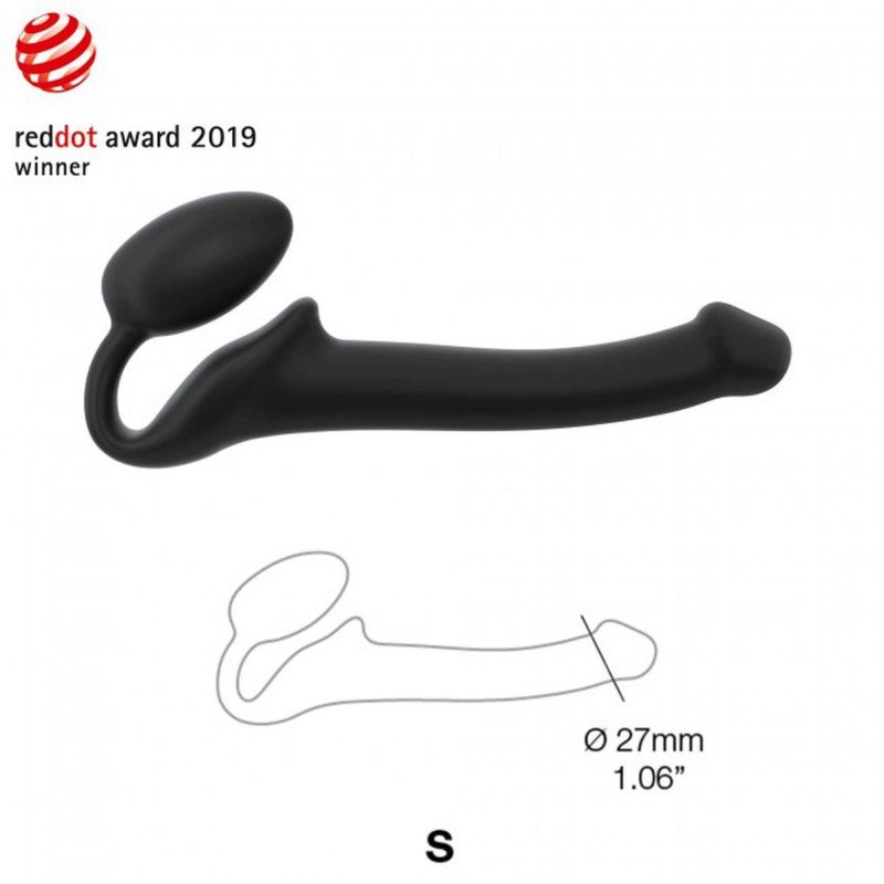 Dopochwowy Strapon dildo jajeczko podwójna przyjemność czarny 17 cm