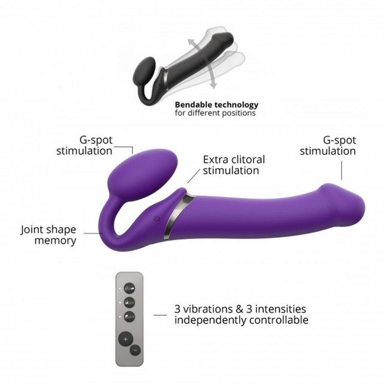 Vibrating Strapon - L - purple