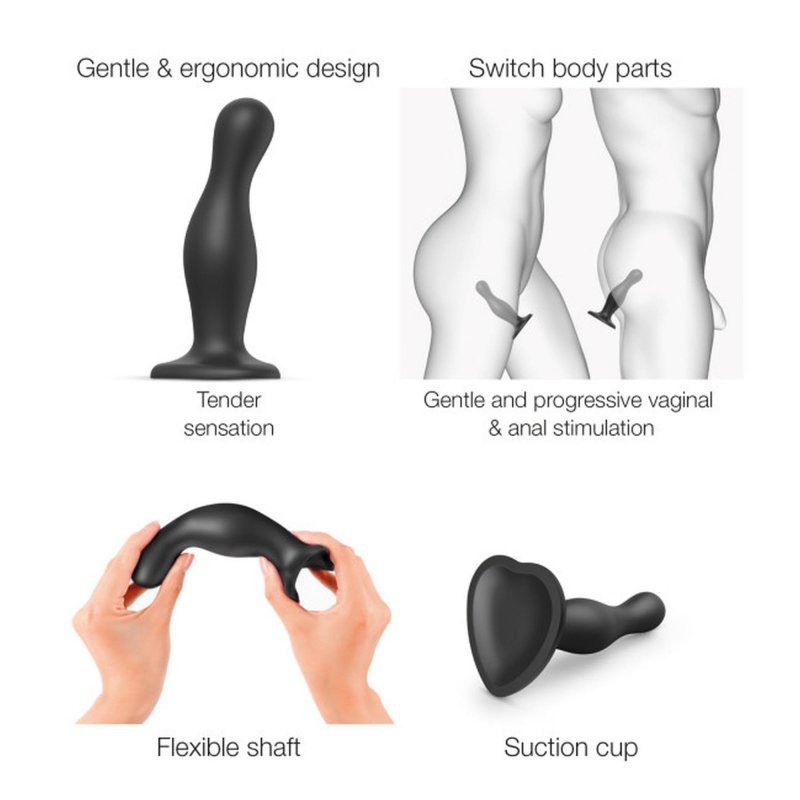 Dildo korek analny na przyssawce czarny 16,5 cm