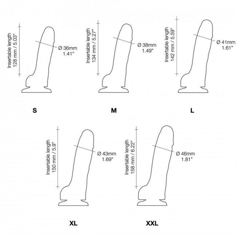 Sliding skin realistic dildo black XXL