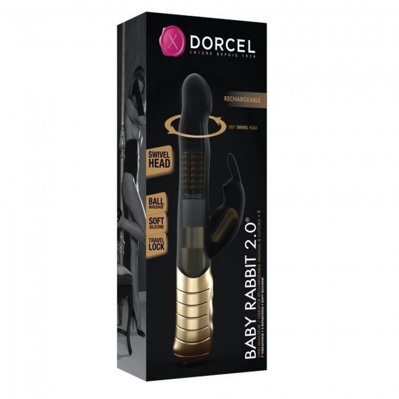 Wibrator królik rotacyjny Dorcel Baby Rabbit 2.0 czarny