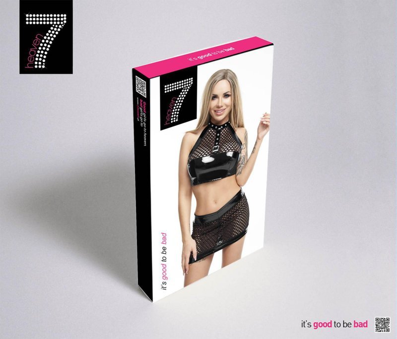 Sexy komplet  drapieżnej bielizny erotycznej połysk L