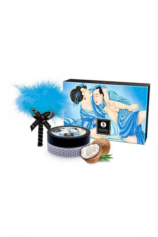 Kokosowy puder do seksu ciała podniecający + piórko Body Powder