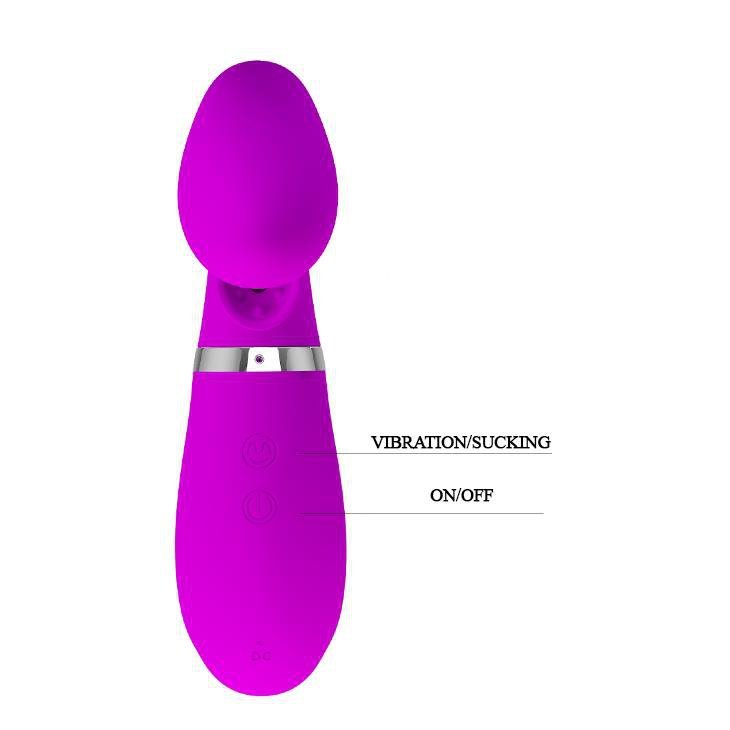Zakrzywiony wibrator z funkcją ssania Pretty Love Magic Finger