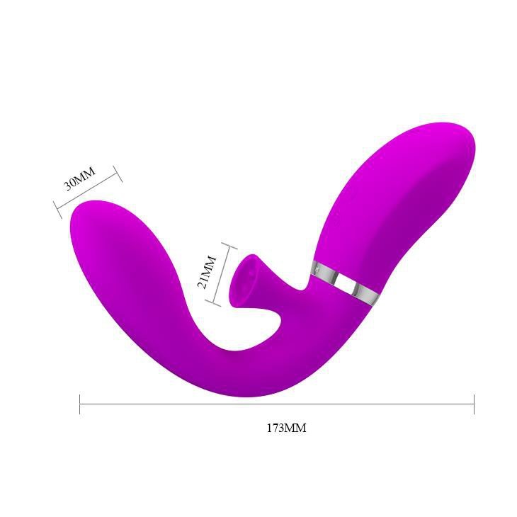 Zakrzywiony wibrator z funkcją ssania Pretty Love Magic Finger