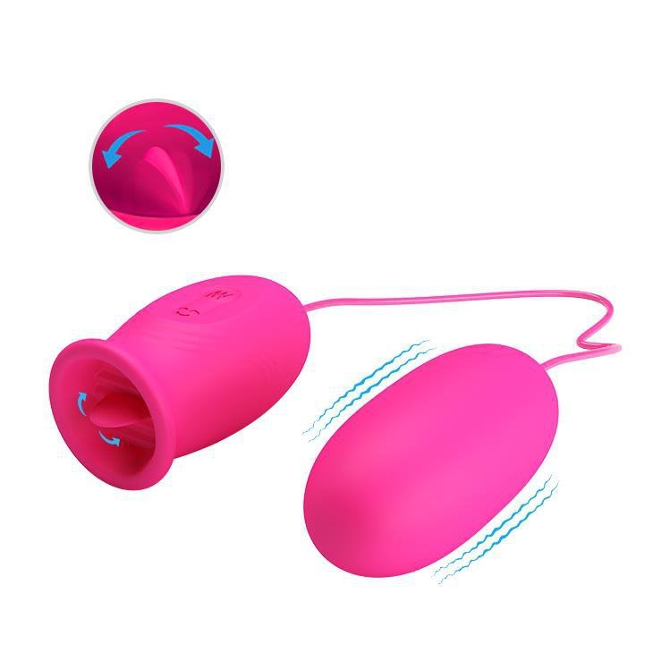 Podwójny stymulator jajeczko + języczek do łechtaczki Pretty Love Daisy Egg różowy