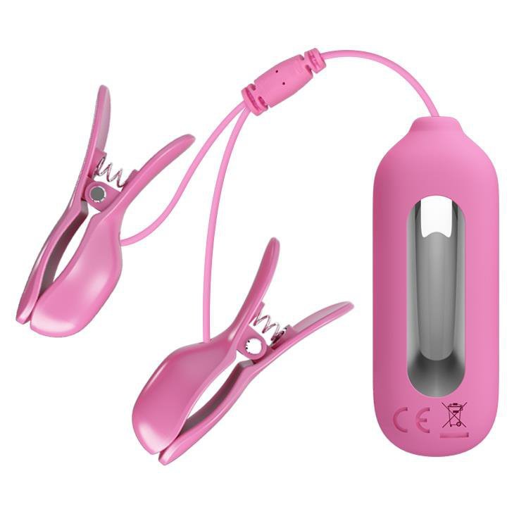 Wibrujące zaciski na sutki z elektrostymulacją Pretty Love - Nipple Clip