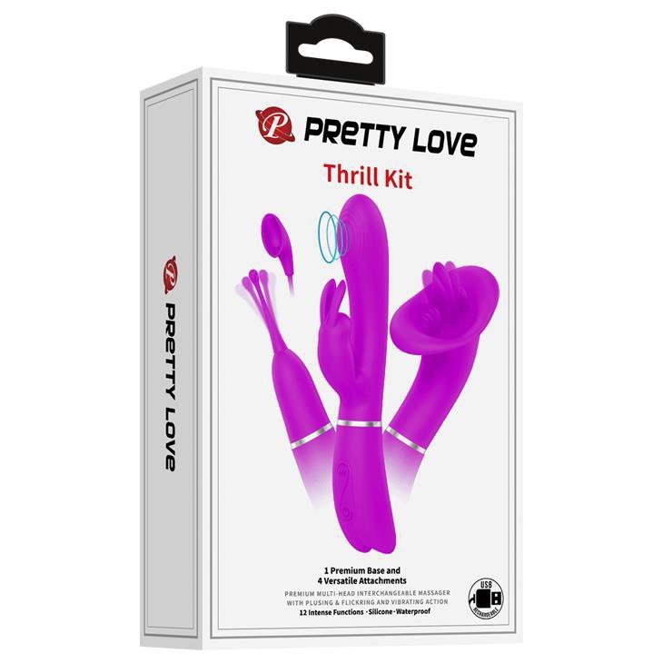 Zestaw wibrator z nasadkami Pretty Love Thrill Kit