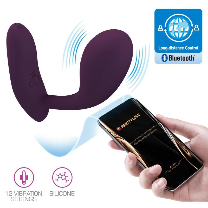 Wibrator do majtek punktu G sterowany smartfonem aplikacją 12 wibracji