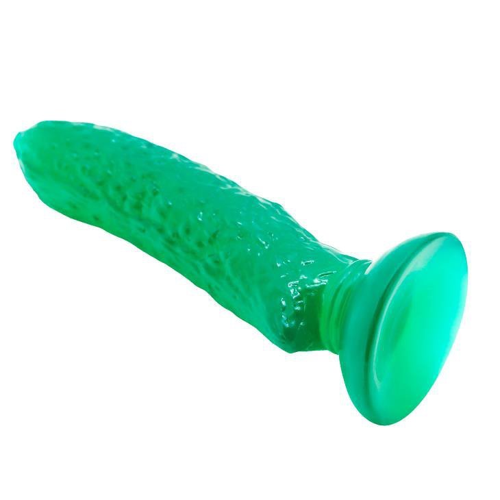 Dildo waginalno analne ogórek z wypustkami  na przyssawce