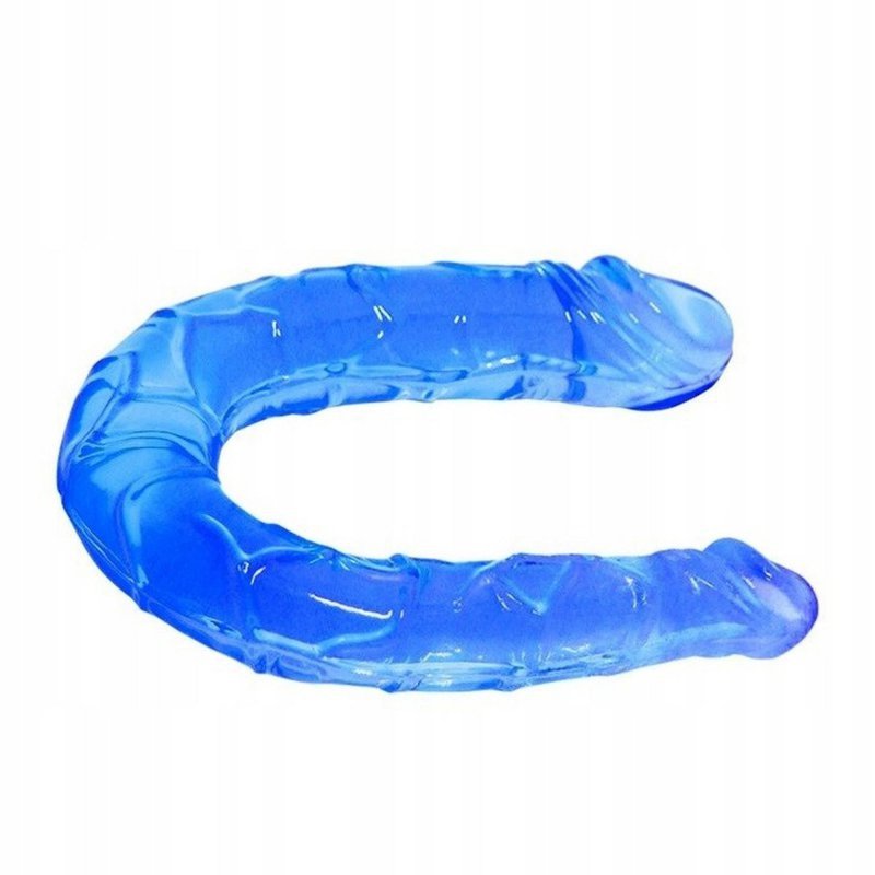 Analno - waginalne podwójne dildo niebieskie
