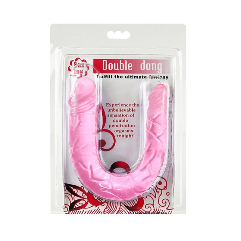 Analno - waginalne podwójne dildo różowe