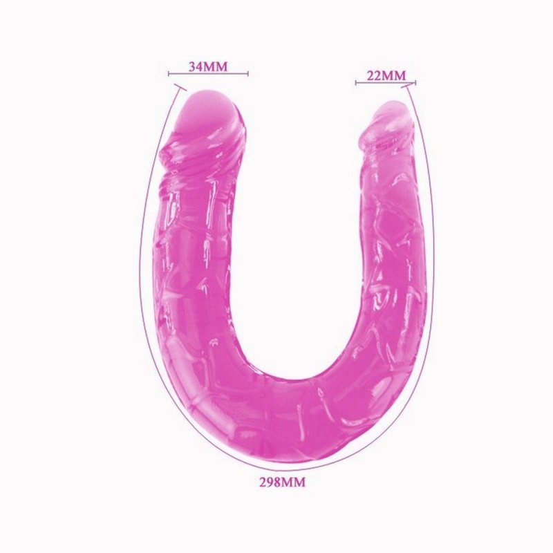 Analno - waginalne podwójne dildo fioletowe