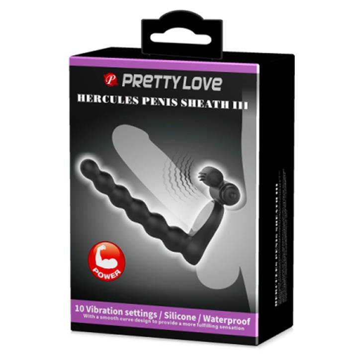 Pierścień erekcyjny z sondą analną Pretty Love Hercules Penis Sheath III