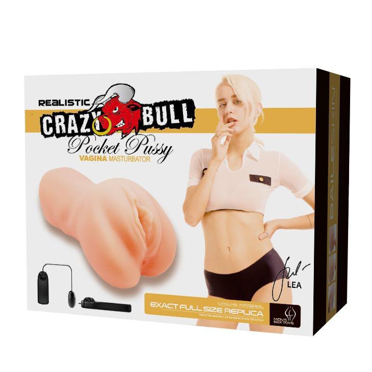 Masturbator z wibracją sztuczna pochwa Crazy Bull Realistic 
