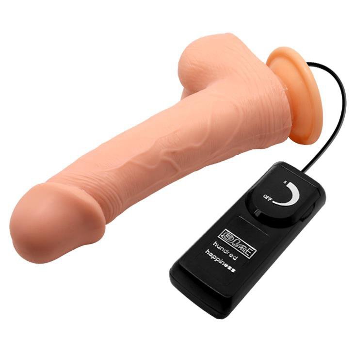 Wibrujące dildo z rotacją na przyssawce Baile 18 cm
