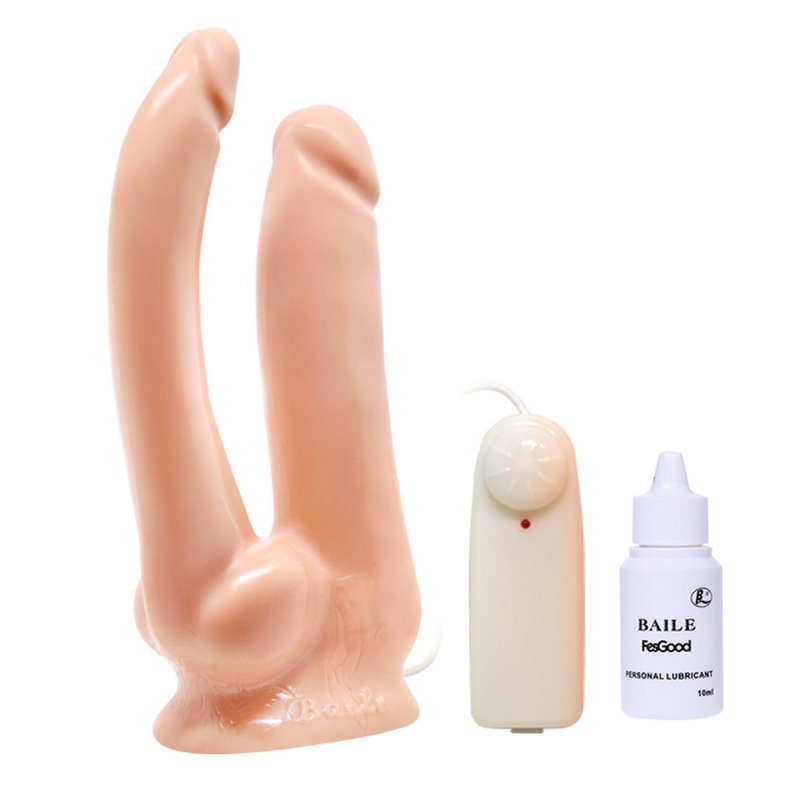 Podwójne dildo wibrujące waginalno analne Baile