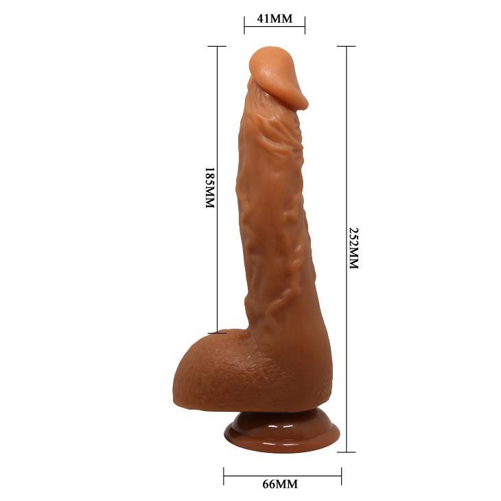 Żylasty penis dildo z jajami na przyssawce duży 25 cm