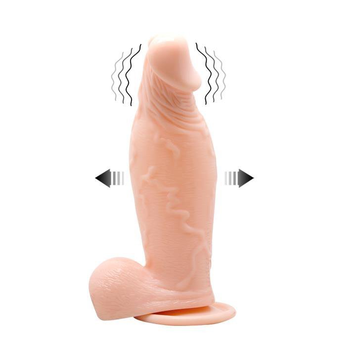 Pompowane wibrujące dildo na przyssawce baile 19 cm