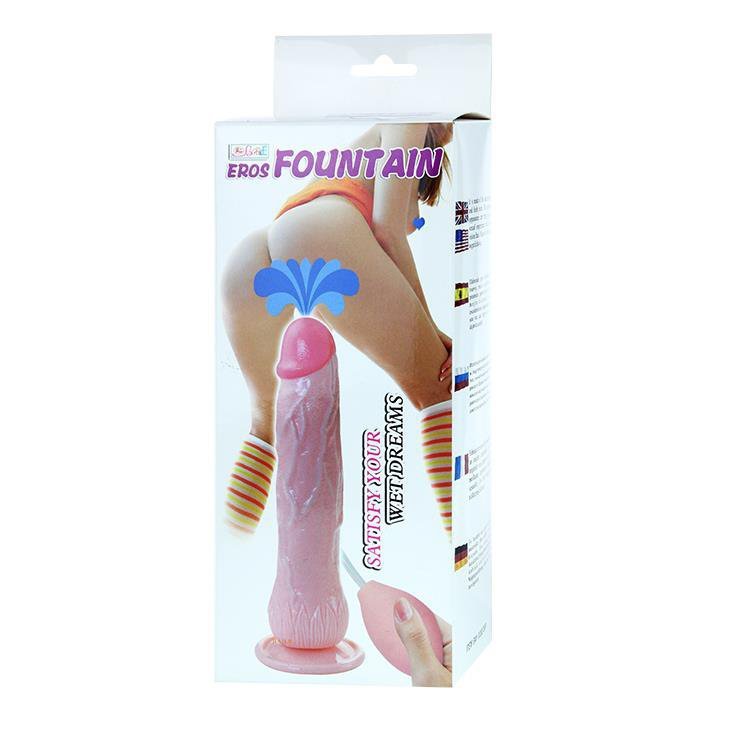 Realistczne dildo z wytryskiem na przyssawce 19 cm
