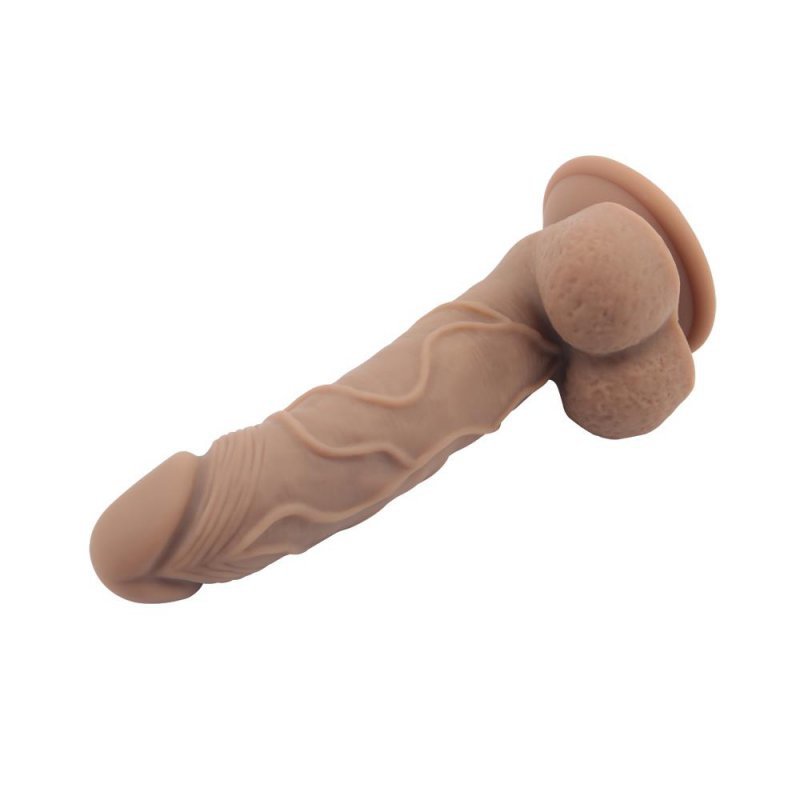 Naturalny penis dildo z przyssawką z żyłami 20 cm