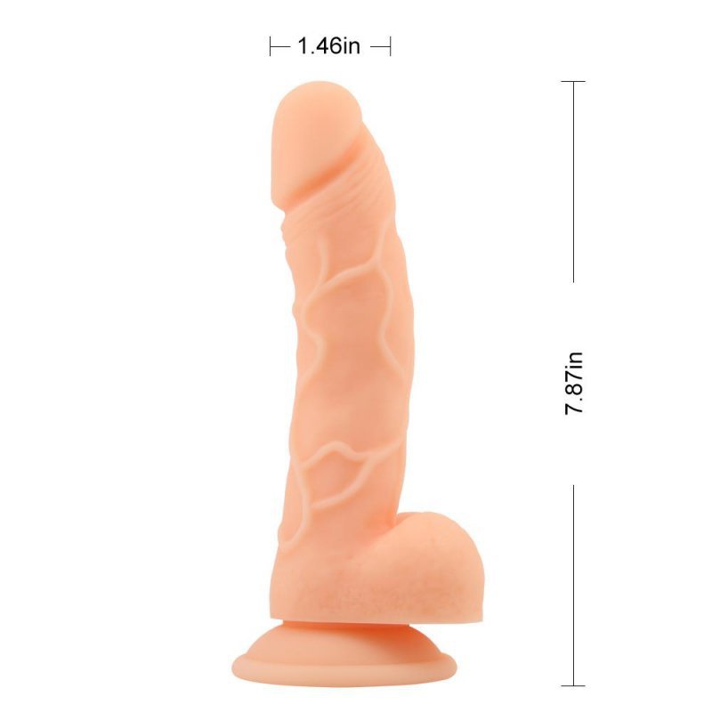 Naturalny penis dildo z przyssawką z żyłami 20 cm