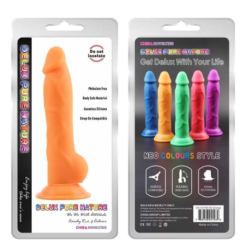 Dildo do pochwy i anala Rick.G pomarańczowy 22cm